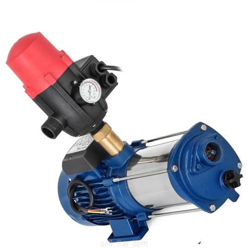 Gartenpumpe, Wasserpumpe, Zentrifugalpumpe aus Edelstahl und Gusseisen für Gärten, Teiche und landwirtschaftliche Bewässerung - Hohe Förderleistung, 2500W Leistung