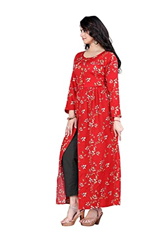 Image of H.E HAMZA ENTERPRISER Printed Crepe Material Brown Western Dress For Women
