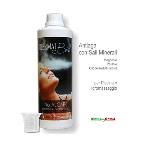 Thermal Bath Anti-Algae IGIENIZZANTE Fortified with minetrali Salts (Magnesium, Potassium, Iodine) for Treatment with Spa Water – noalgae 500 ml + Graduated Measuring – Immediate dispatch