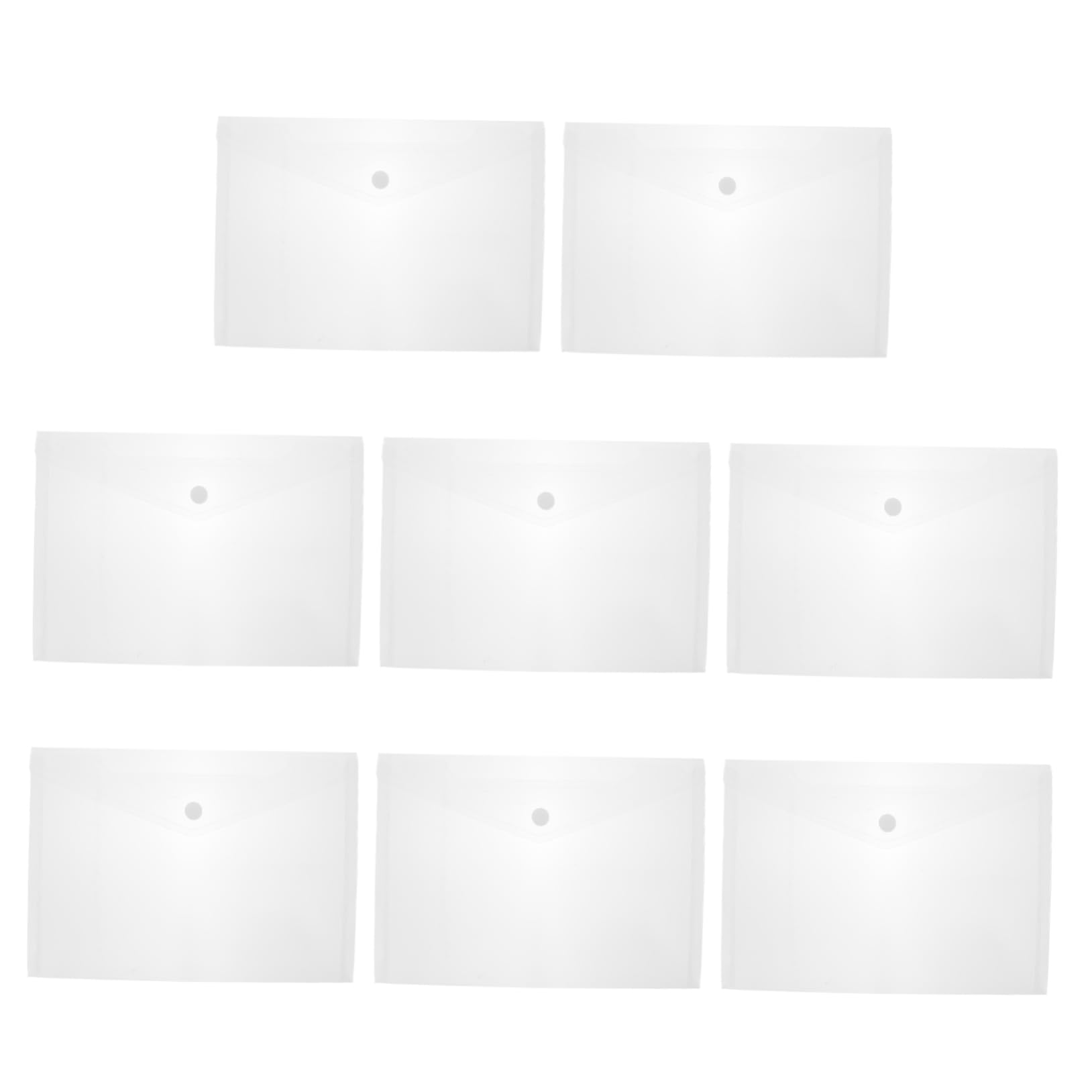 Buste per Documenti A4 Bottone, Plastico Bianco 40 Pezzi | Organizzatore di Documenti, Porta Documenti per Penne e Matite, Decorazioni Scuola