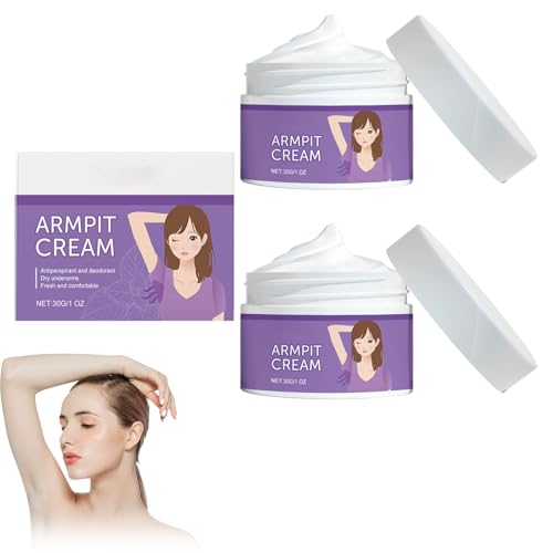 2 Piezas Body Deo Cream, Desodorante en Crema, Crema Corporal, Eficaz Contra el olor de Transpiración, Nutre e Hidrata la Piel, Frescor Natural, Para Todo Tipo de Piel