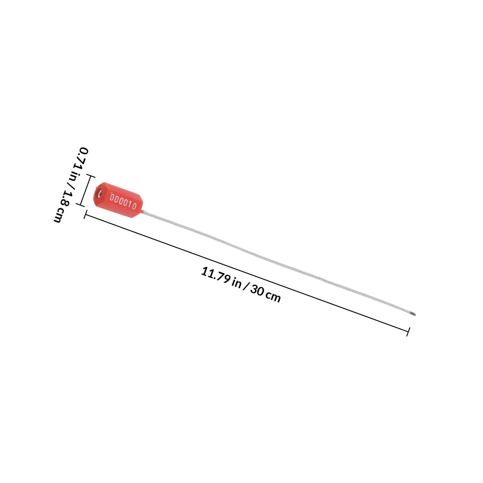 Operitacx 100pcs Scellés de Sécurité Rouges en Acier Fermeture Automatique, Étiquettes Anti-effraction en Abs pour Scellé de Transport Sécurisé des Colis