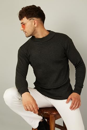 Image of Kvetoo Men High Neck Full Sleeve Winter Woolen Sweater