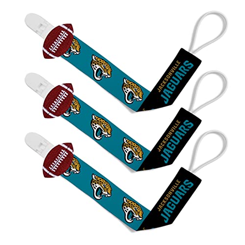 Image of Baby Fanatic Pacifier Clip 3-Pack - NFL Jacksonville Jaguars - Officially Licensed League Gear
