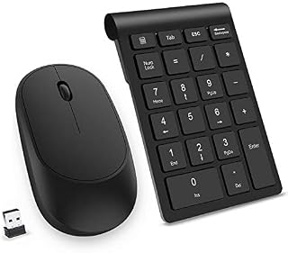 Wireless Number Pad and Mouse Combo, Acedada 2.4GHz Portable Ultra Slim USB Wireless