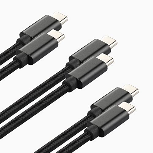 Vivitle USB C to USB C Cable Fast Charging (6.6ft 60W, 3-Pack),USB Type C Charger Cord Compatible with Samsung Galaxy S22/S22+, S21/S21+ Ultra 5G, iPad Pro 2021, iPad Air 5,Note 20/10 (Black)