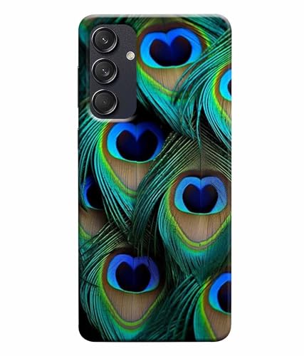Image of Printed Hard Back Case Cover & Compatible for Samsung Galaxy M55 5G / M55S / F55 5G | Peacock Feather (Multicolor) - D1184