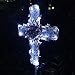 COOZZYHOUR 38Inch Solar Cross Garden Lights Outdoor Decorative - Solar Metal&Glass Cross White Hydrangea Flower Stake Lights- Waterproof 20 Warm White LED for Remembrance Gifts & Sympathy Gifts.