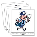 Professional Postman Mailman Carrier Mail Letter Waterproof Vinyl Phone Tablet Laptop Water Bottle Car Window Bumper Decal Sticker Set - 5 Pack - Gloss Finish - 4.0'