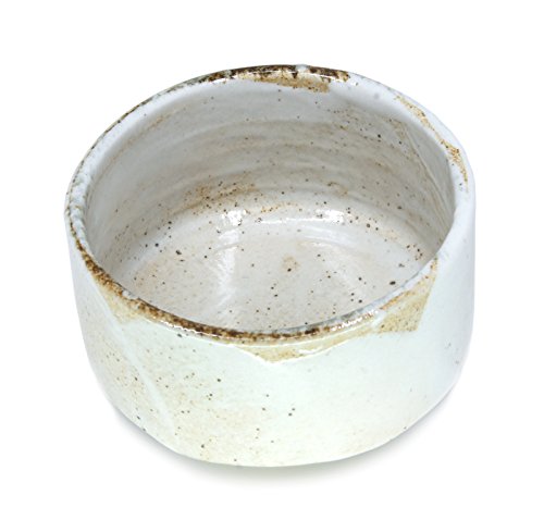 Japanese Handcrafted Matcha Tea Bowl Beige, Matcha Tea Cup Ceremony, Authentic Mino Ware Pottery, Yuki Shino Chawan