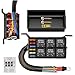 GEARCESS 12V Relay Box 6 Way Relay Fuse Box 12 AWG Pre-Wired Waterproof 4 Pin 6 Slot ATC/ATO Fuse Relay Block Universal for Automotive Car Marine Boat