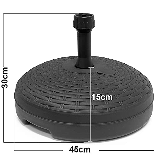 Pied de parasol 20L plastique résistant intempéries terrasse jardin - 7