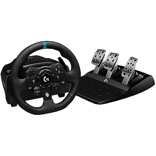 Logitech G923 Racing Wheel and Pedals for Xbox X|S, Xbox One and PC Featuring TRUEFORCE up to 1000 Hz Force Feedback, Responsive Pedal, Dual Clutch Launch Control, and Genuine Leather Wheel Cover
