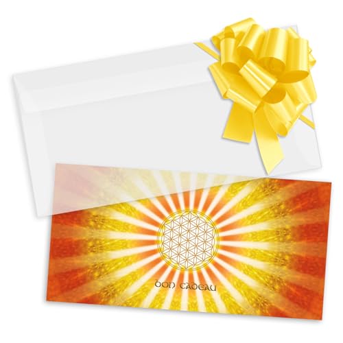 Formulaires bons cadeaux médecine douce avec enveloppe et ruban U9229F-2-50