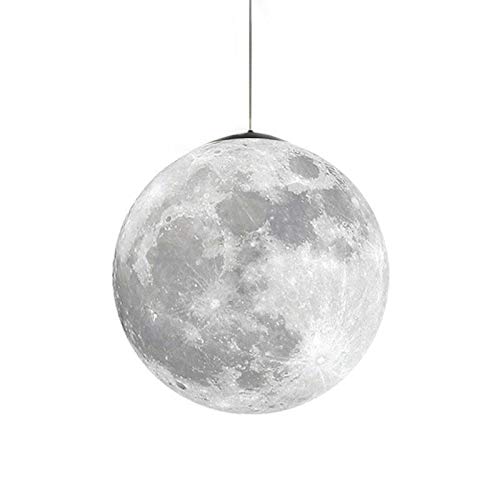 LIUDADA Lune Suspension 3D Moon Suspension moderne Lustre pour intérieur chambre d'enfant, chambre à coucher, salon, salle à manger, café, 22 cm, blanc chaud Cover