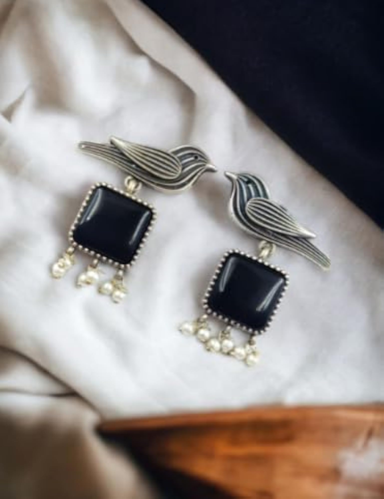 Women's Stylish Bird Oxidized Dangler Stud Earrings, Unique