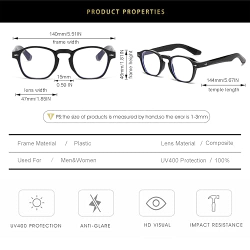 Image of Gleyemor Fashion Sunglasses for Men Women Tortoise Shell Sunglasses Trendy Unisex Style UV400 Protection Shades