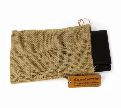 Black Mens Genuine Leather Monogrammed Tri-Fold Wallet with Custom Personalization Brown3