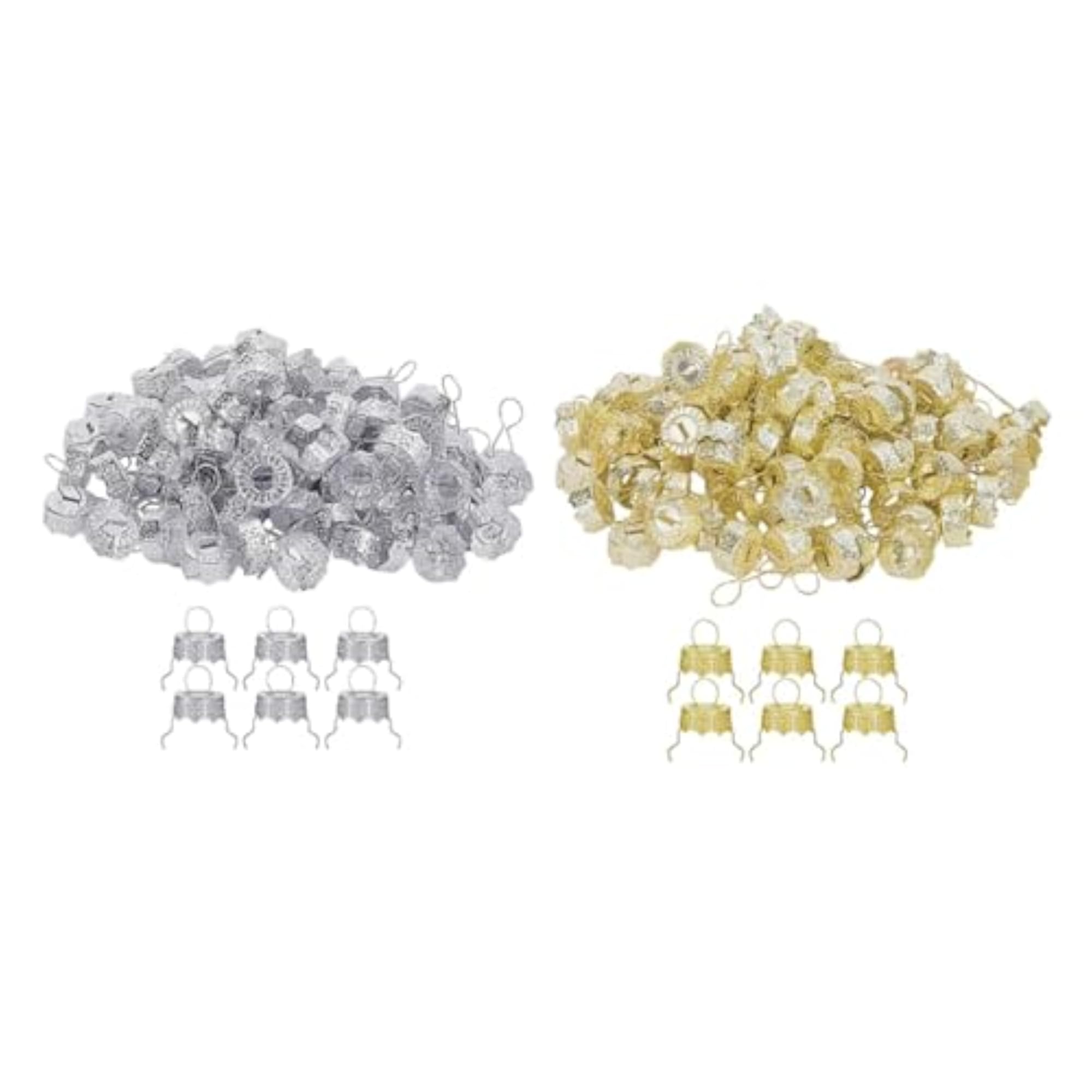 50x Ornament Tops Caps Replacement Hangers Silver