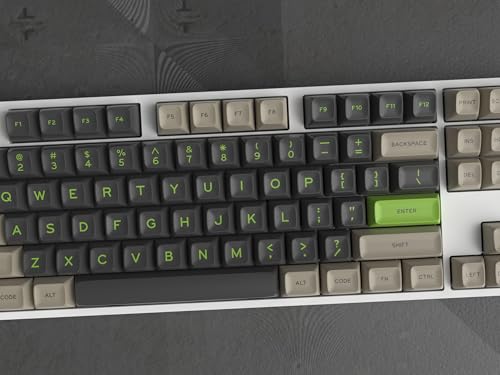 SA プロファイル 黒グリーン PBT キーキャップ ダブルショット厚手 ミニマリスト US レイアウト 機械キーボードフルセット(SA Deep Lime)