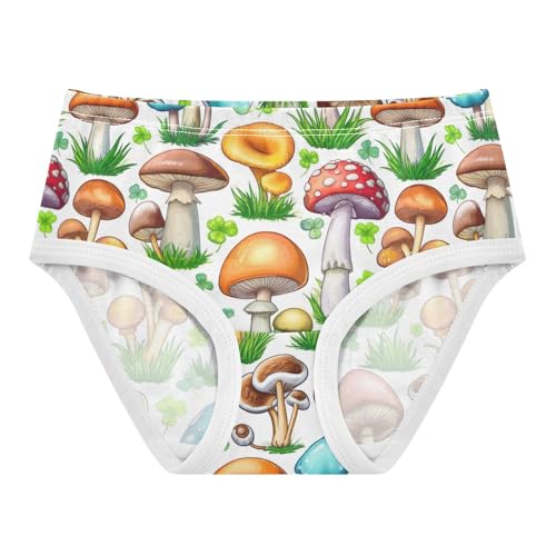 Joisal Cotton Girls Underwear Toddler Colorful Mushrooms Girl Panties Cute Bright Underpants Briefs 2t