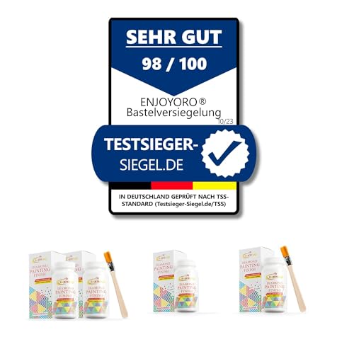 ENJOYORO® Diamond Painting Finish inkl. Pinsel - 150 g - Transparente Versiegelung - Kreative Arbeiten dauerhaft geschützt & veredelt - Diamant Painting Zubehör - DIY Lack - Deko Finish - Varnish