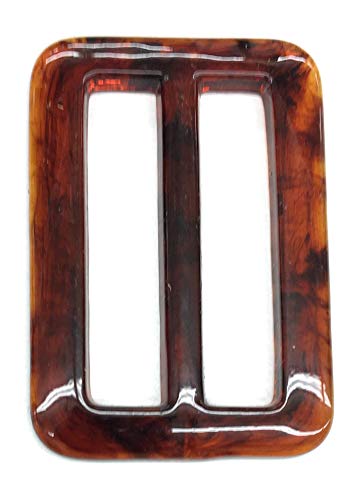 Katz Trimming / Trims Unlimited 2-1/2'' Amber Buckle -Belt Slider Rectangle- TORTOISE SHELL BUCKLE -2.5'' x 1.75" (2 '' Belt Inside belt Rectangle