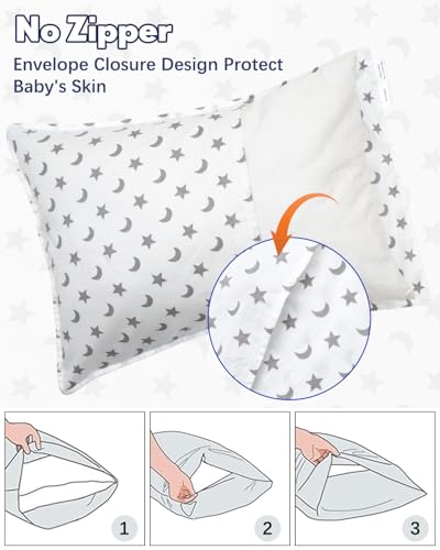 Image of ALVABABY Toddler Pillowcases Cotton Kids Pillow Cover Fit 13 inchx 18 inch or 12 inchx16 inch