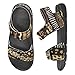Pointodoor Aztec Leopard Zebra Print Sandals Girls Fashion Leather Outdoor Beach Water Shoes Unisex Summer Shoes Anti Slip EVA Sole Sport Athletic Sandals