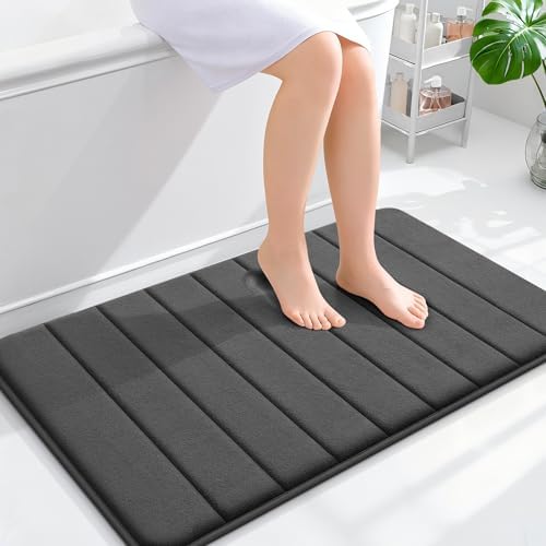 OLANLY Memory Foam Bath Mat 36x24, Super Soft Absorbent Bathroom ...