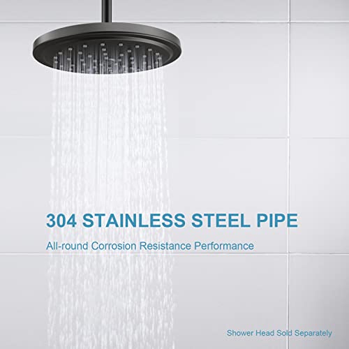 OFFO Shower Arm with Flange Universal Ceiling-Mounted Replacement Shower Arm for Fixed Shower Head and Rain Shower Head 7.6cm(3 inch) Matte Black - Image 3