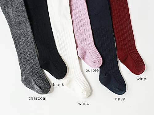 Image of EPEIUS Baby Girl Tights Cable Knit Cotton Seamless Footed Leggings 0-6Y