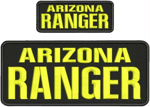 Special Patches for Velcro Patches for Uniform for Arizona Ranger Embroidery Patches 4x10 and 2x5 inches Hook ON Back Yellow Black Model-Q-X988-1837