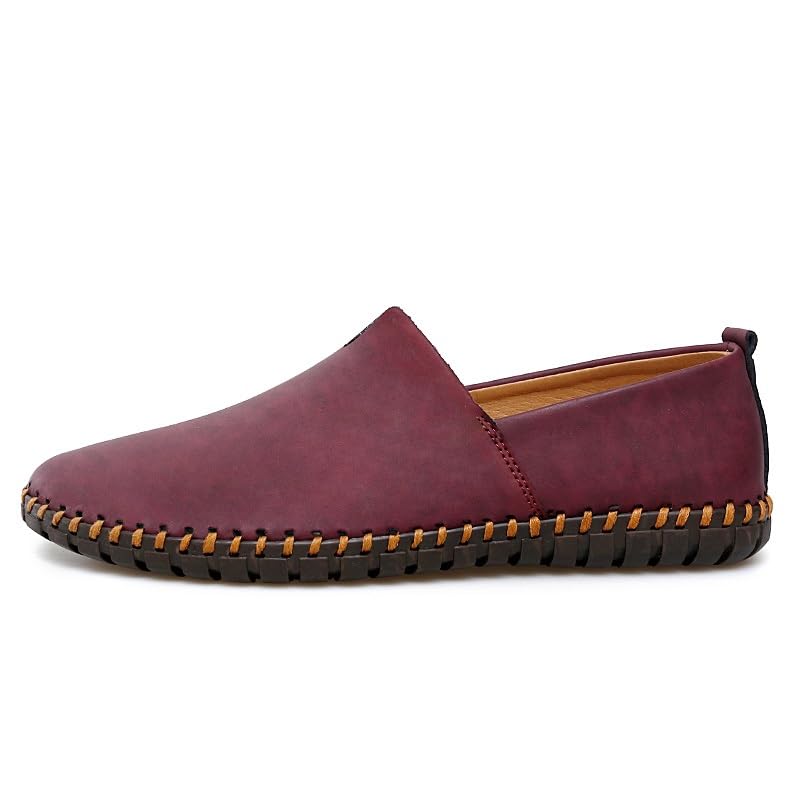Men's Loafers Shoes Solid Color Vegan Leather Loafer Shoes Lightweight Flexible Flat Heel Fashion Party Slip On2