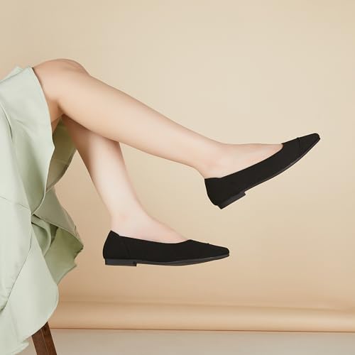 Women's Flats Shoes Knit Pointed Toe Ballet Flats Comfortable Dressy Washable Ballerina Flat4