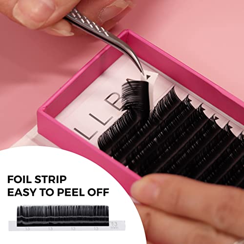 LLBA Eclipse Flat Eyelashes Extension - 0.15 CC Curl Mixed 8-15mm Length Light Lashes, Black - Image 4
