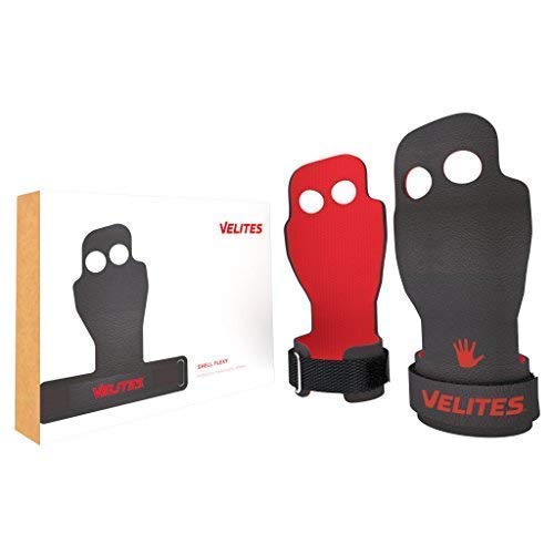 Velites Professional Shell Flexy Hand Grips for Pull-Ups, Weight Lifting or Any Other Strength Training, Wrist Support for Comfort and Protection, Small Size