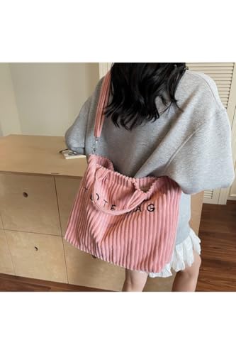 Bolso tote grande suave de pana para mujer miniatura 2