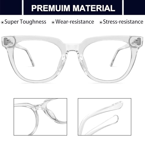 KANASTAL TR90 Przezroczysty Niebieskie Światło Blokujące Okulary Dla Kobiet Mężczyzn, Komputerowe Okulary Do Gier Niebieskie Światło Filtr Przeciwwzorowy, Antyodblaskowy Do Komputera Laptopa Gier - obrazek 7