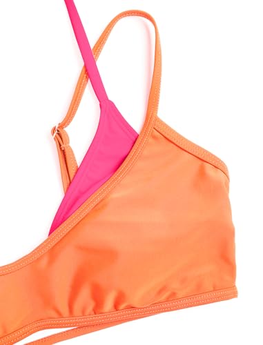 Image of ZAFUL Women's Polka Dot Bikini Set Double Layer Halter Swimsuit Colorblock Side Tie 2 Piece Bathing Suit