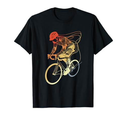 Dibujo de ciclista Carrera ciclista estilo retro Camiseta