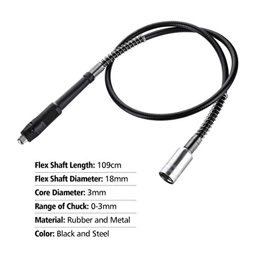 Image of DIY Crafts Pattern No # 1, Black Silver G, 108cm * 2cm for Dremel 3000 4000 Electric Drill Rotary Grinder Tool Attachments Flexible Shaft Fits P (Pattern No # 1, Black Silver G)