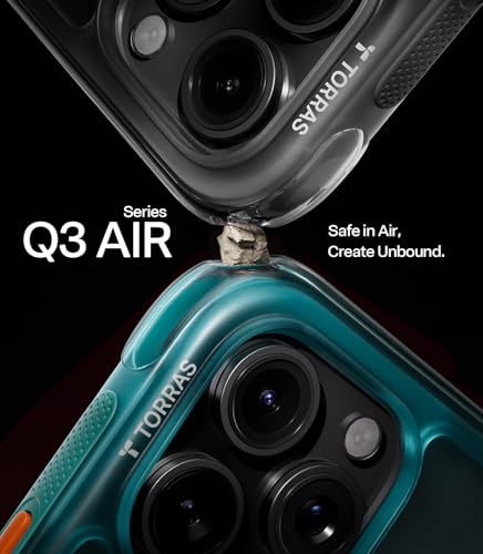 Image of TORRAS Ostand Q3 Air Original for iPhone 16 Pro Max Case, 360 Magnetic Stand, MagSafe Compatible, Mil-Grade Drop Tested, Camera Control Button, Shockproof for 16pro Max Cover, Black