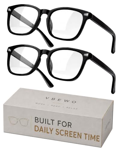 Image of 2 Packs 97.6% Blue Light Blocking Glasses for Men Women