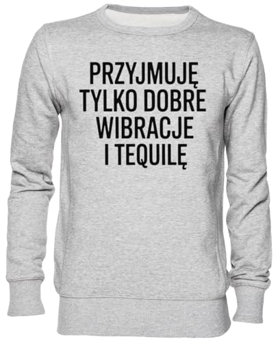 Sweat-Shirt Unisexe Tequila Imprimé Humour Jumper Gris en Maille Jersey Homme Femme