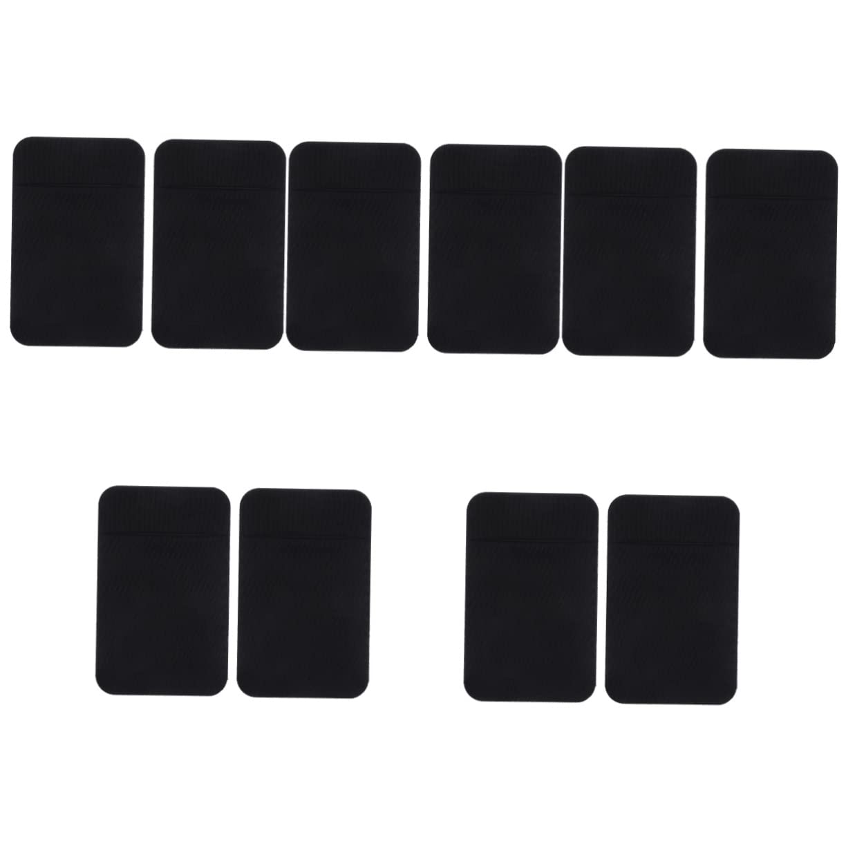 Gatuida 10pezzi Portacarte Adesivi Per Smartphone Ultra Sottile Per Telefono Wallet Per Id Design Antiscivolo Nero