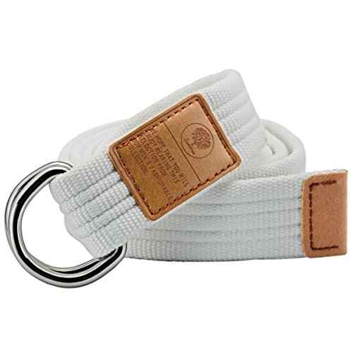 Samtree Canvas D Ring Belts,Adjustable Solid Color Military Style Web Belt Buckle(46