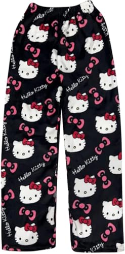kitty Pantalon de pyjama pour femme - Pantalon de pyjama long doux - Pyjama kawaii - Anime - Confortable - Pour femme - Dessin animé - Décontracté -...