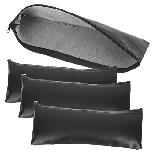 Milisten 4Pcs Microphone Storage Bag Small Carrying Case Microfonos Wireless Mics Pu Microphone Bag Mic Case Leather Microphone Pouch Microphone Holder Pouch Portable Mic Pouch Mic Holder #TOP10