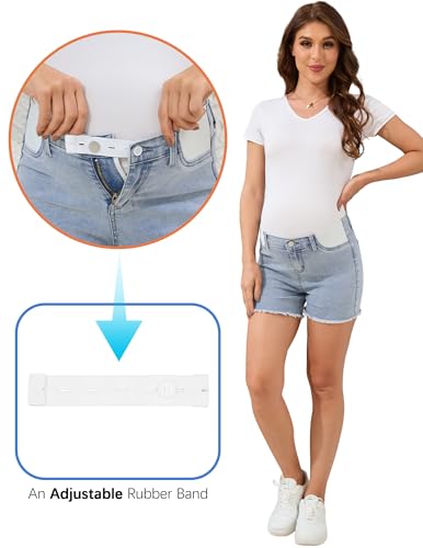 Image of PACBREEZE Women's Maternity Mid-Rise Stretch Denim Shorts Trendy Soft Frayed Hem Pregnancy Shorts, S-XXL (Light Blue, Medium)